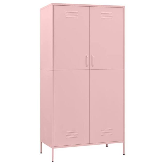 Berkfield Home Wardrobe Pink 90x50x180 cm Steel - Size: 90 x 50 x 180 cm - image 1