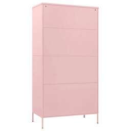 Berkfield Home Wardrobe Pink 90x50x180 cm Steel - Size: 90 x 50 x 180 cm - thumbnail 5