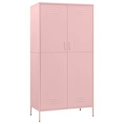 Berkfield Home Wardrobe Pink 90x50x180 cm Steel - Size: 90 x 50 x 180 cm