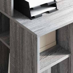 Berkfield Home Modern Desk with Storage Grey Sonoma 90x48x101.5 cm Engineered wood - thumbnail 4
