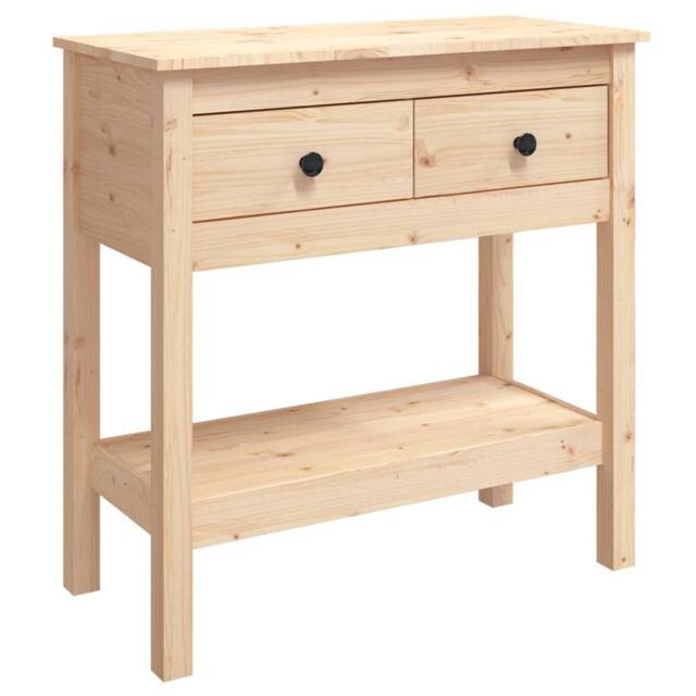 Berkfield Home Console Table 75x35x75 cm Solid Wood Pine in Light Tan - Size: 75 x 35 x 75 cm - image 1