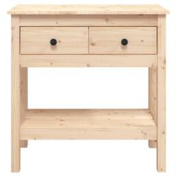 Berkfield Home Console Table 75x35x75 cm Solid Wood Pine in Light Tan - Size: 75 x 35 x 75 cm - thumbnail 6