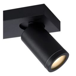 Lucide 'TAYLOR' Dimmable Tiltable Bathroom LED Twin Ceiling Spotlight GU10 in Black - thumbnail 6