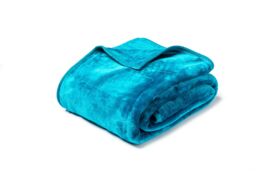 Snug City Mink Throw Soft Touch Blanket Fleece Faux Fur in Teal - Size: 127 cm x 152 cm - thumbnail 2
