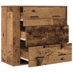 Berkfield Home Sideboard Old Wood 80x33x70 cm Engineered Wood in Brown - Size: 80 x 33 x 70 cm - thumbnail 4