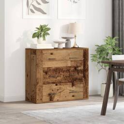 Berkfield Home Sideboard Old Wood 80x33x70 cm Engineered Wood in Brown - Size: 80 x 33 x 70 cm - thumbnail 3