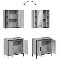 Berkfield Home 2 Piece Bathroom Furniture Set Grey Sonoma Engineered Wood - thumbnail 9