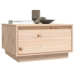 Berkfield Home Coffee Table 55x56x32 cm Solid Wood Pine in Light Tan - Size: 55 x 56 x 32 cm - thumbnail 8