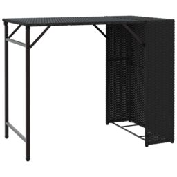 Berkfield Home 5 Piece Garden Dining Set Foldable Black Poly Rattan - thumbnail 4
