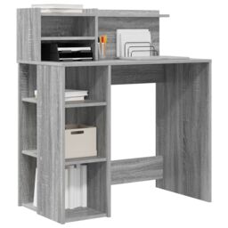 Berkfield Home Desk with Storage Grey Sonoma 90x48x101.5 cm Engineered wood - thumbnail 3