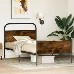 Berkfield Home Elegant Bed Frame without Mattress 100x190 cm Sonoma Oak Engineer in Brown - thumbnail 2