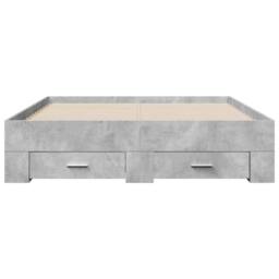 Berkfield Home Bed Frame with Drawers without Mattress Concrete Grey 140x190 cm - thumbnail 4