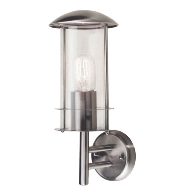 Netlighting Bruges 1 Light Outdoor Wall Lantern Light Stainless Steel IP44 E27 in Grey