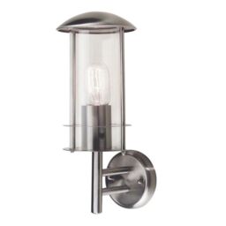 Netlighting Bruges 1 Light Outdoor Wall Lantern Light Stainless Steel IP44 E27 in Grey