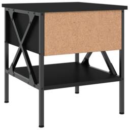 Berkfield Home Bedside Table Black 40x42x45 cm Engineered Wood - Size: 40 x 42 x 45 cm - thumbnail 8