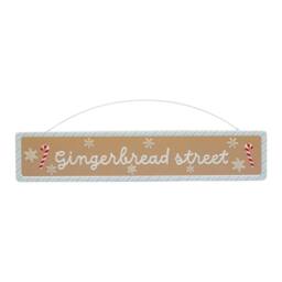 Garden Greatness Hanging Gingerbread Street Candy Cane Sign in Brown - Size: 1 Pack - thumbnail 2