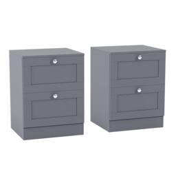 Home Discount Vida Designs Altino 4Pc Bedroom Set(2Dr Bedside, 5Dr Chest, Wardrobe) in Grey - thumbnail 7