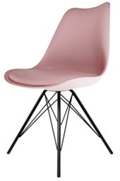 Fusion Living Soho Plastic Dining Chair with Black Metal Legs in Dusty Pink - thumbnail 2
