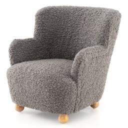 Costway Sherpa Kids Sofa Comfy Toddler Armchair Upholstered Reading Chair in Light Grey - thumbnail 1