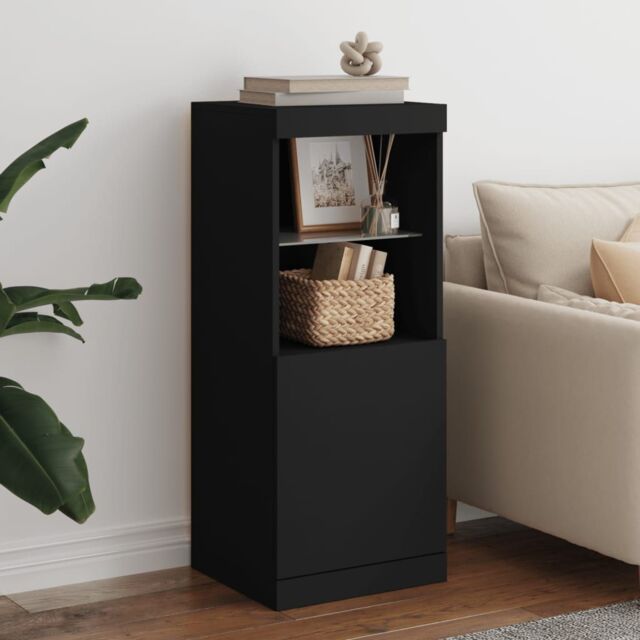 Berkfield Home Sideboard with LED Lights Black 41x37x100 cm - Size: 41 x 37 x 100 cm - image 1