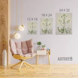 "Artery8 New Zealand White Gentiana Flowers Featon Canvas Wall Art Print in Beige - Size: W18"" x H24""" - thumbnail 4