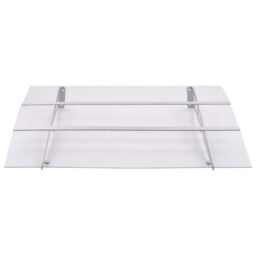 Berkfield Home Door Canopy Silver & Transparent 120x90 cm Polycarbonate - thumbnail 2