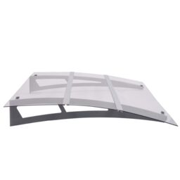 Berkfield Home Door Canopy Silver & Transparent 120x90 cm Polycarbonate - thumbnail 3