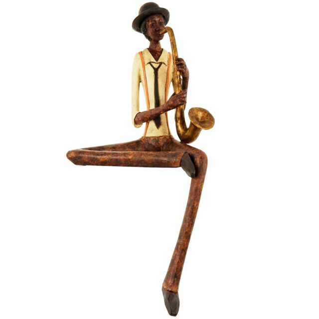 Hill Interiors Sitting Jazz Band Saxophonist in Dark Brown - image 1