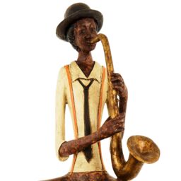 Hill Interiors Sitting Jazz Band Saxophonist in Dark Brown - thumbnail 2