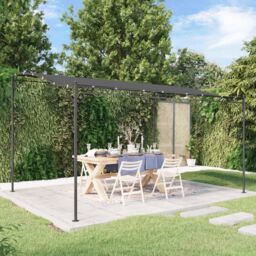 Berkfield Home Canopy Anthracite 4x3 m 180 g/m ² Fabric & Steel in Black - thumbnail 1