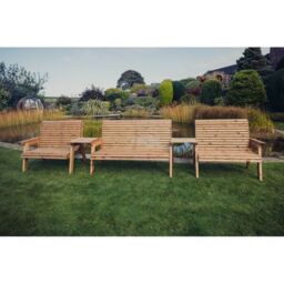 Churnet Valley Garden Furniture Ltd Valley 7 Seat Set 1X3B 2 X 2B Straight Tray - Timber - Fully Assembled in Brown - thumbnail 1