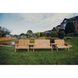 Churnet Valley Garden Furniture Ltd Valley 7 Seat Set 1X3B 2 X 2B Straight Tray - Timber - Fully Assembled in Brown - thumbnail 3