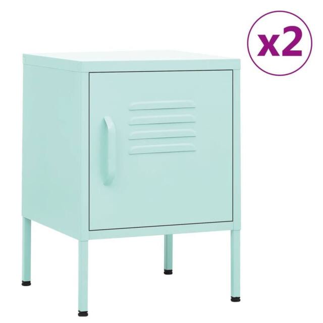 Berkfield Home Nightstands 2 pcs Mint 35x35x51 cm Steel in Green - Size: 35 x 35 x 51 cm - image 1