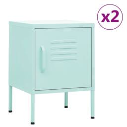 Berkfield Home Nightstands 2 pcs Mint 35x35x51 cm Steel in Green - Size: 35 x 35 x 51 cm