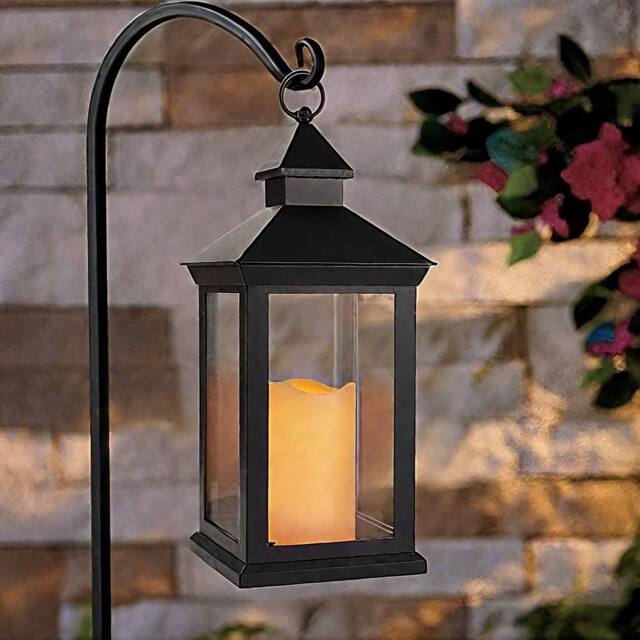 Bright Zeal Vintage Candle Lantern 14in Tall Christmas Festival Decorations in Black - image 1