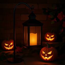 Bright Zeal Vintage Candle Lantern 14in Tall Christmas Festival Decorations in Black - thumbnail 2