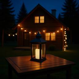 Bright Zeal Vintage Candle Lantern 14in Tall Christmas Festival Decorations in Black - thumbnail 8