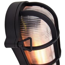 Happy Homewares Industrial Nautical Marine Style Black Cast Aluminium Outdoor Bulkhead Light - thumbnail 7