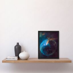 Artery8 NASA Hubble Space Telescope Bubble Nebula NGC 7635 Cassiopeia Artwork Framed Wall Art Print A4 in Black - thumbnail 2