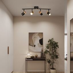 COMELY Black Wooden Ceiling Lights GU10 4-Arm LED 350° Swivel Spotlight - thumbnail 6