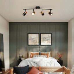 COMELY Black Wooden Ceiling Lights GU10 4-Arm LED 350° Swivel Spotlight - thumbnail 7