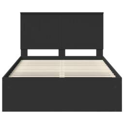 Berkfield Home Bed Frame with Headboard Black 120 x 200 cm Solid Pine Wood - thumbnail 7