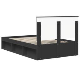 Berkfield Home Bed Frame with Headboard Black 120 x 200 cm Solid Pine Wood - thumbnail 9