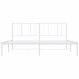 Berkfield Home Metal Bed Frame with Headboard White 193x203 cm - thumbnail 6