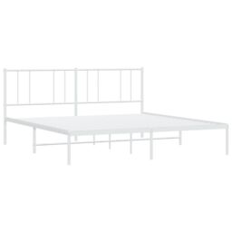 Berkfield Home Metal Bed Frame with Headboard White 193x203 cm - thumbnail 5