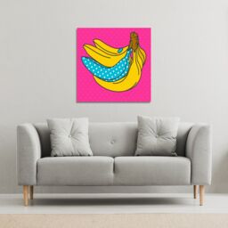 Benjamin Tate Design Pop art banana (Canvas Print) / 77 x 77 x 4cm in Natural - Size: 77 x 77 x 4 cm - thumbnail 1