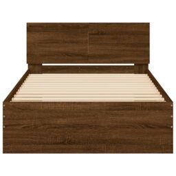 Berkfield Home Bed Frame without Mattress with Headboard Brown Oak 100x200 cm - thumbnail 5