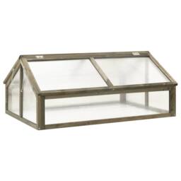 Berkfield Home Greenhouse Grey 114x80x50 cm Firwood - Size: 114 x 80 x 50 cm - thumbnail 2