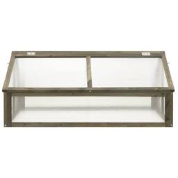 Berkfield Home Greenhouse Grey 114x80x50 cm Firwood - Size: 114 x 80 x 50 cm - thumbnail 3