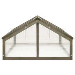 Berkfield Home Greenhouse Grey 114x80x50 cm Firwood - Size: 114 x 80 x 50 cm - thumbnail 4
